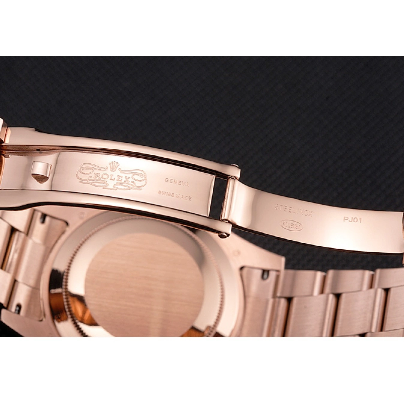 Aaa replica Case Rose Brown Rolex Ad Dweller Dial Bracelet Sky Gold 0723